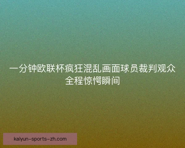 一分钟欧联杯疯狂混乱画面球员裁判观众全程惊愕瞬间